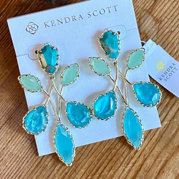πΊπHPππΊ NWT Kendra Scott Gwyneth Gold Statement Earrings - Picture 9 of 12